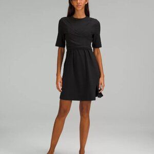 Lululemon Cotton Wrap Front Tie Tshirt Dress Black - Size M